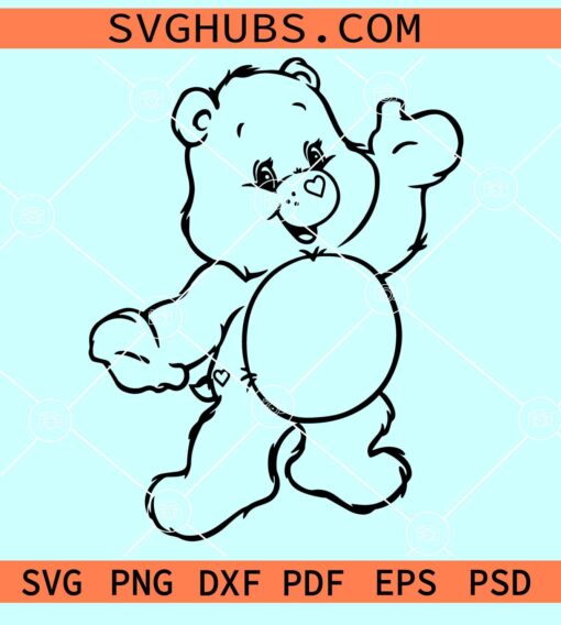 Care Bears SVG, Happy Bear Svg, Tender heart Bear SVG