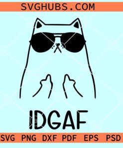 Cat IDGAF svg, feeling kinda idgaf ish SVG, cat middle finger svg
