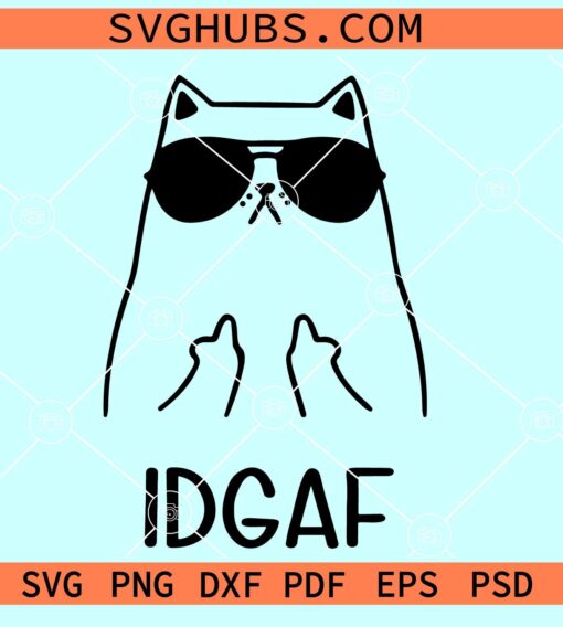 Cat IDGAF svg, feeling kinda idgaf ish SVG, cat middle finger svg