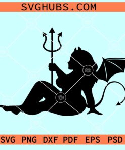 Demon Thick Curvy Mudflap Girl SVG, thick mudflap SVG, Mudflap Girl SVG