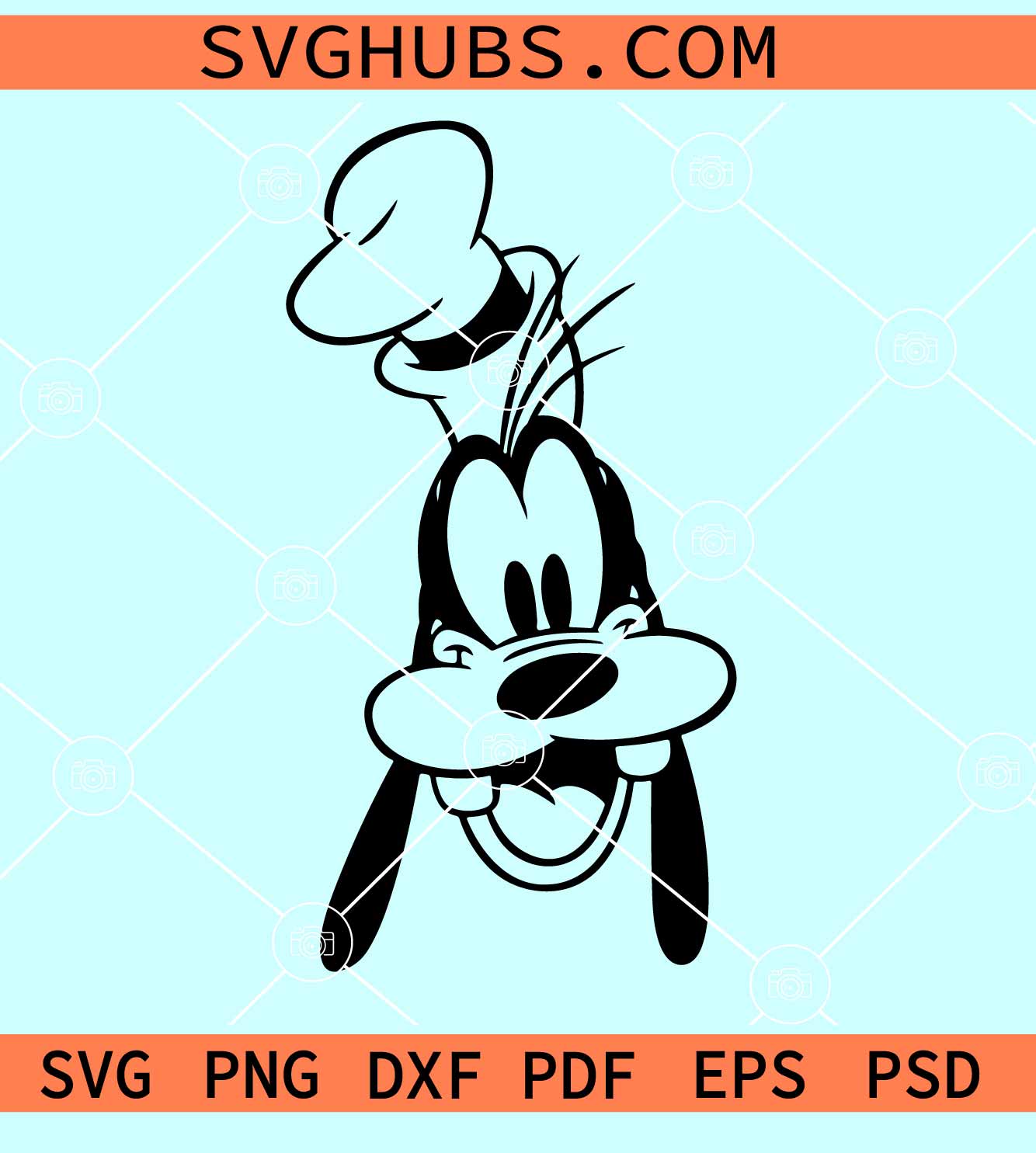 Goofy Head Face Smiling SVG, Goofy face SVG, Disney Goofy SVG