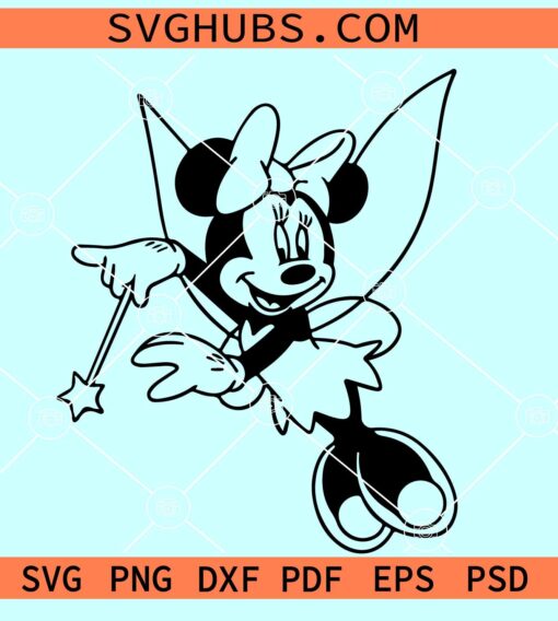 Fairy Minnie Mouse SVG, Minnie mouse Disney SVG, Minnie Tinker Bell SVG