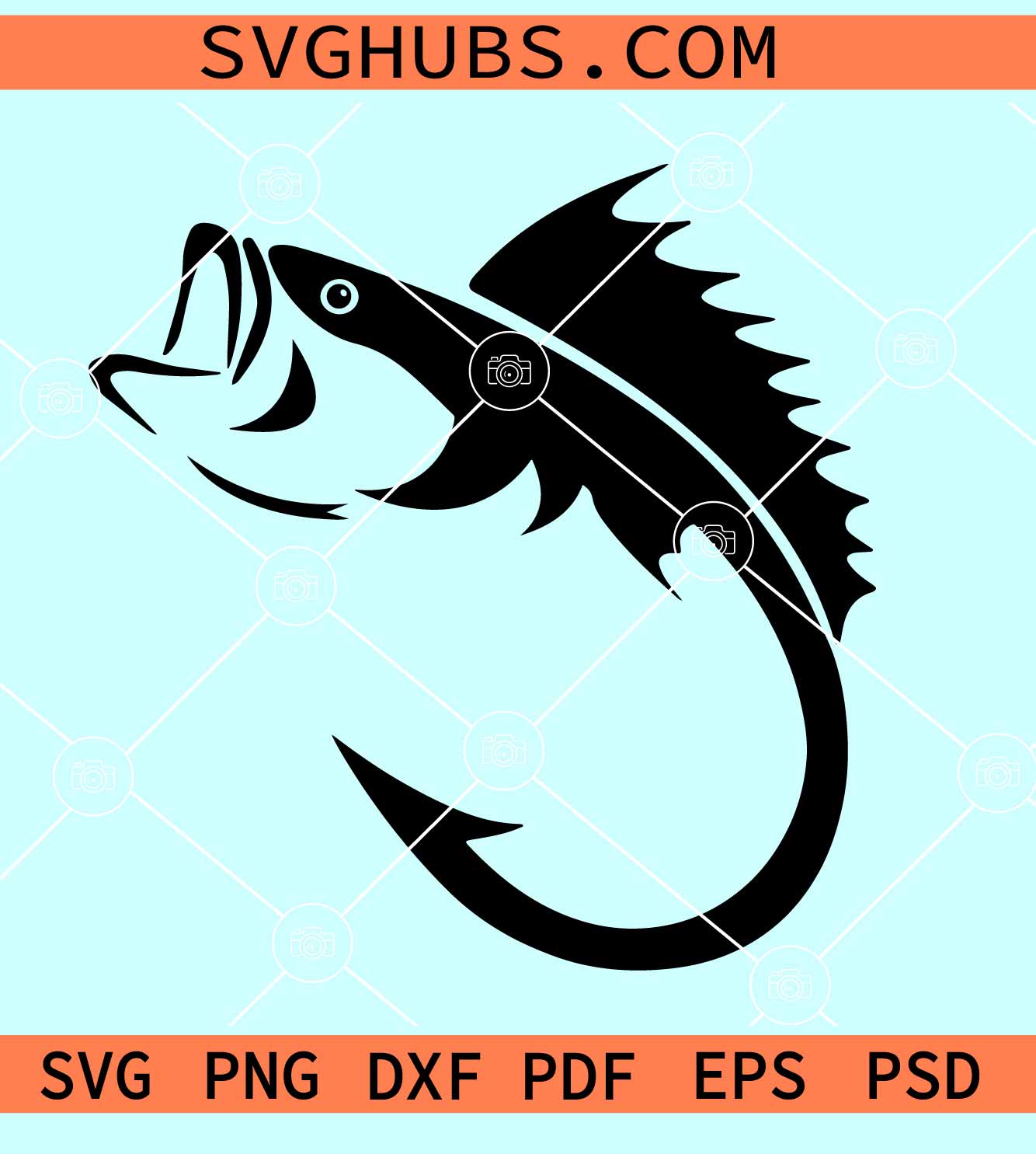 Fishing Hook SVG, fish on hook SVG, fishing hook clipart
