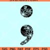 Floral Semicolon SVG, serotonin SVG, mental health SVG