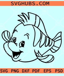 Flounder the Little Mermaid SVG, Little Mermaid Flounder SVG, Flounder SVG