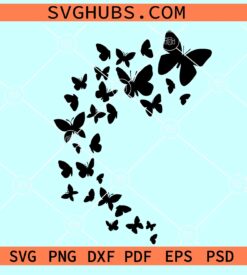 Flying Butterflies SVG, Butterfly swarm SVG, Butterflies SVG, Butterflies silhouette