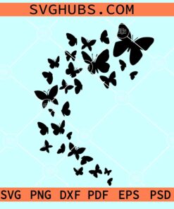 Flying Butterflies SVG, Butterfly swarm SVG, Butterflies SVG, Butterflies silhouette