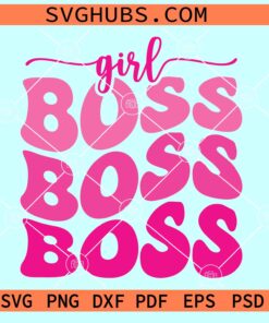 Girl Boss retro wavy letters SVG, Girl boss svg, Girl Boss retro SVG