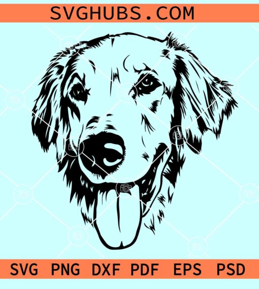 Golden retriever dog face SVG, Golden retriever SVG, dog face SVG