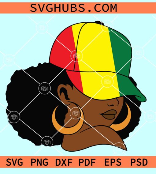 Juneteenth girl with hat SVG, Juneteenth afro girl SVG, Juneteenth SVG files