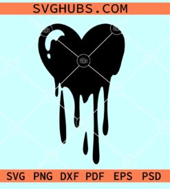 Melting Heart SVG, Dripping heart SVG, Bleeding heart SVG