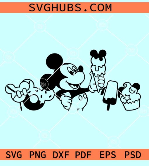 Mickey Disney Snacks SVG, Disneyland Snacks SVG, Mickey Snacks SVG
