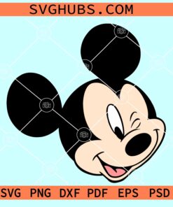 Mickey Mouse Winking SVG, Disney Mickey Mouse SVG, Mickey Minnie SVG