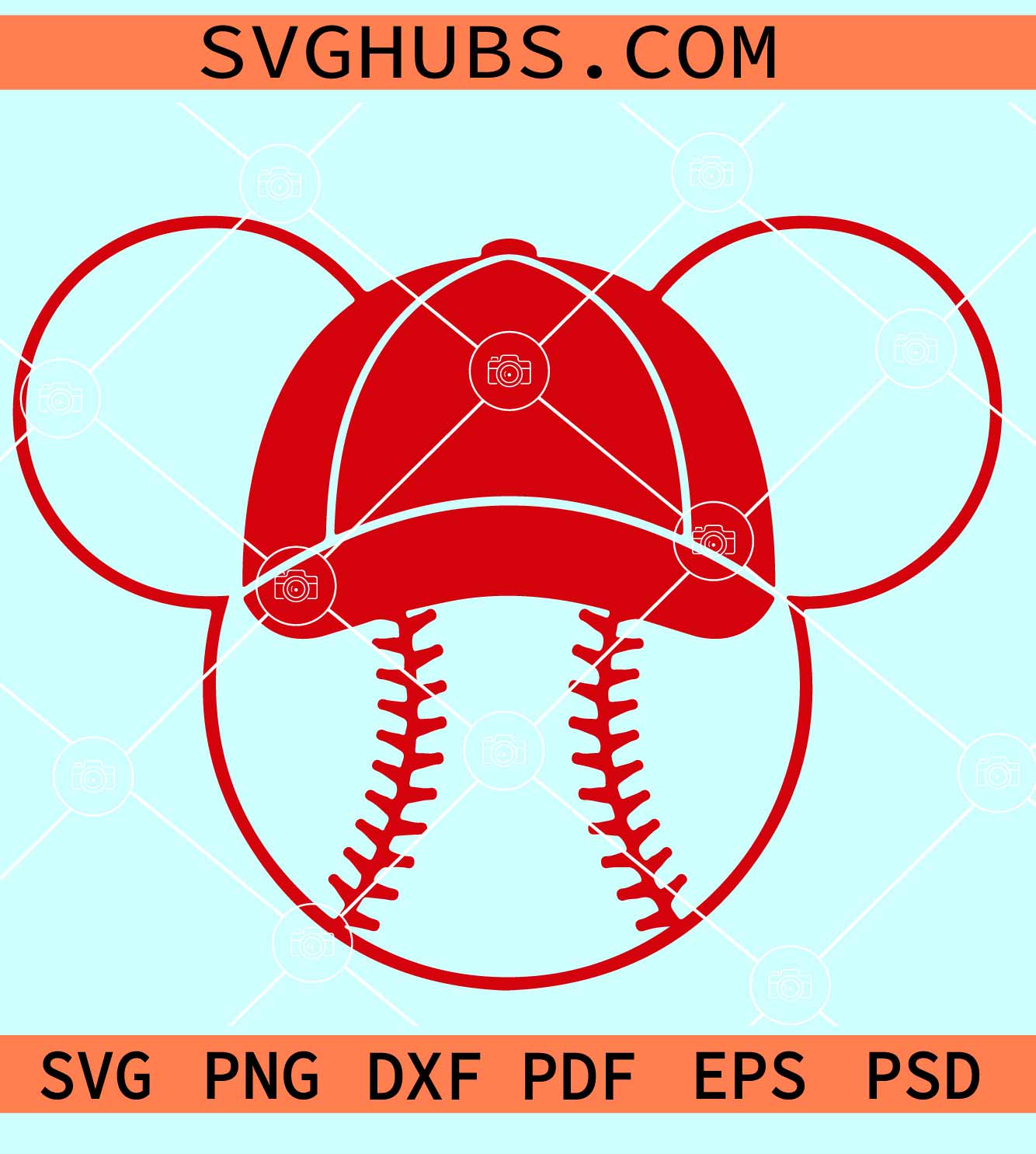 Mickey Mouse baseball svg, Baseball Mickey ears SVG, Mickey head ...