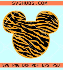 Mickey Mouse tiger prints SVG, mickey animal print svg, Mickey safari print SVG