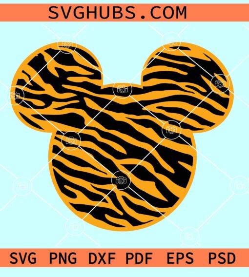 Mickey Mouse tiger prints SVG, mickey animal print svg, Mickey safari print SVG