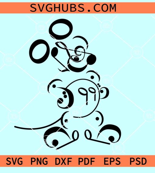 Mickey Music notes SVG, Disney Mickey Music notes SVG, Mickey Mouse SVG