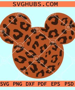 Mickey head Cheetah print SVG, Mickey Mouse Cheetah print SVG, Mickey mouse safari SVG