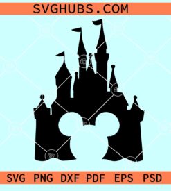 Mickey head with castle SVG, Mickey Disney Castle SVG, Disney castle SVG