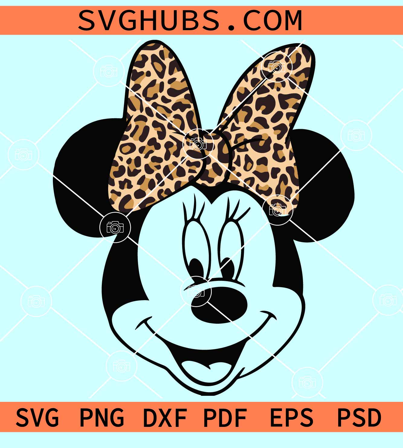 Minnie Leopard Print Bow SVG, Mickey Mouse safari SVG, Mouse Leopard