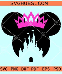 Minnie Mouse head with crown SVG, Mouse princess crown SVG, Disney princess SVG