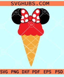 Minnie Mouse ice cream SVG, Disney snacks SVG, Mickey Mouse head SVG