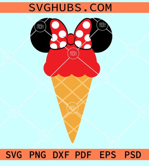 Minnie Mouse ice cream SVG, Disney snacks SVG, Mickey Mouse head SVG