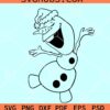 Olaf with Santa Hat SVG, Santa snowman Svg, Olaf Snowman SVG