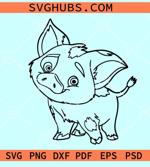 Pua Moana SVG, Disney Pig SVg, Pua the piglet SVG, Moana Disney SVG