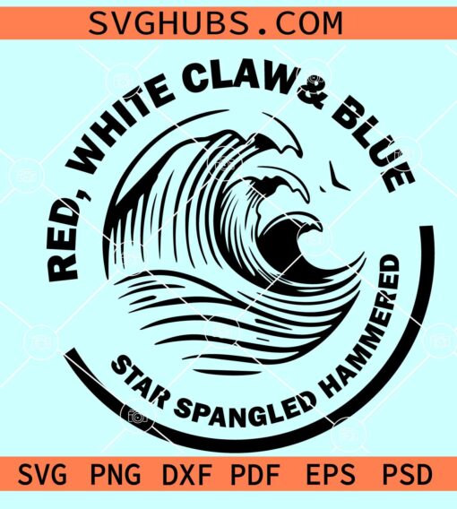 Red white claw and blue Star spangled hammered SVG, 4th of July SVG