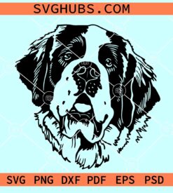 Saint Bernard Dog SVG, Saint Bernard SVG, Saint Bernard face SVG