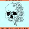 Skull with flowers SVG, floral Skull svg, skull flower crown SVG