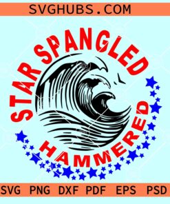 Star spangled hammered SVG, white claws SVG, Patriotic shirt SVG