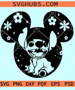 Stitch Mickey ears SVG, Stitch Disneyland Ears SVG, Disney Stitch svg