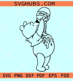 Winnie Eating Honey SVG, Winnie the Pooh and honey SVG, Disney SVG files