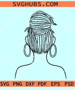 Woman loc hair SVG, dreadlocks SVG, black woman lock hair SVG