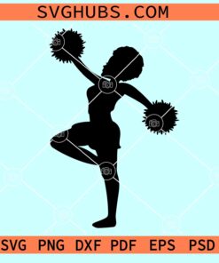 Afro cheerleader girl SVG, Cheerleader girl SVG, Cheerleader woman SVG
