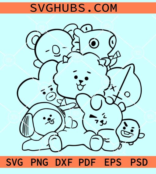 BTS friends SVG, Bts Army Love Bts Svg, BTS Svg