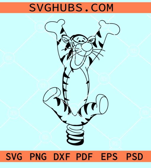 Bouncing Tigger SVG, Winnie the Pooh SVG, Winnie the Pooh Tigger SVG