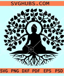 Buddha tree SVG, yoga tree svg, Tree of Life SVG, Meditation svg