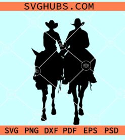 Cowboy and Cowgirl riding horses SVG, Cowboy and Cowgirl SVG