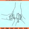 Father Holding Hands of 3 Kids Svg, Dad holding 3 kids SVG, dad of 3 svg