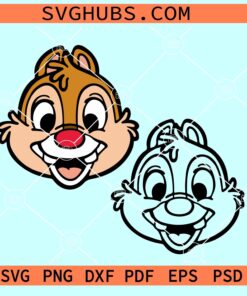 Dale Chipmunk Head SVG, Chip dale SVG, smiling Dale Chipmunk SVG