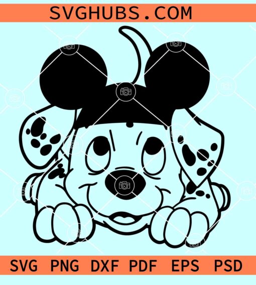 Dalmatian Mickey ears SVG, 101 Dalmatians SVG, Dalmatian Croatia SVG