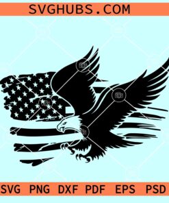 Distressed American flag with eagle SVG, eagle flag SVG