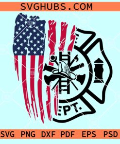 Distressed firefighter flag svg, fire dept flag svg, Patriotic firefighter SVG