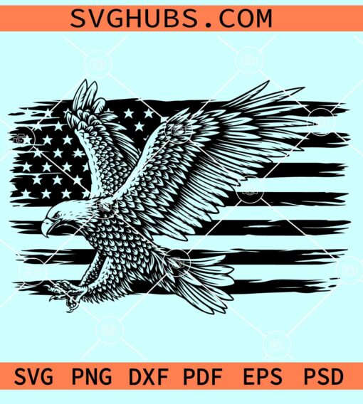 Eagle with American Flag SVG, Eagle flag SVG, Patriotic eagle SVG