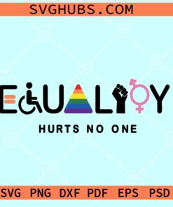 Equality Hurts No One SVG, LGBTQ svg, Human Rights Svg