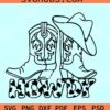 Howdy cowboy boots SVG, Cowboy boots and hat SVG