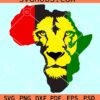 Juneteenth Lion Africa Map SVG, Juneteenth SVG, Black History SVG